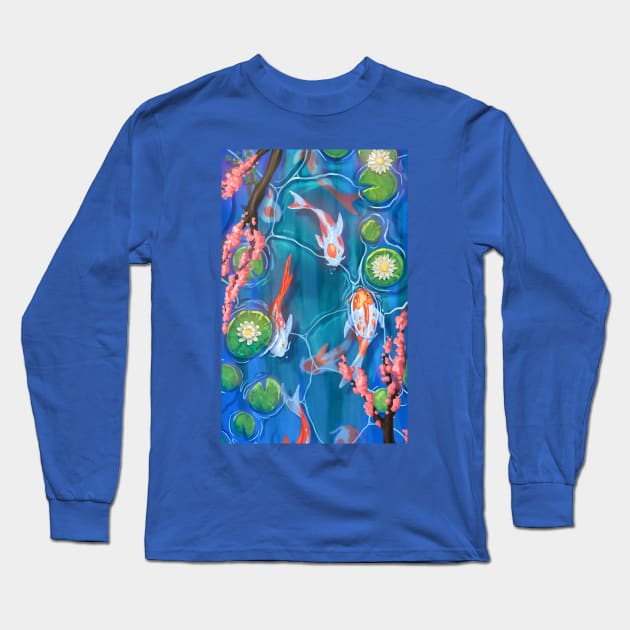 Koi pond Long Sleeve T-Shirt by juanotron